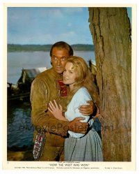 3k338 HOW THE WEST WAS WON color English FOH LC '62 best close up of James Stewart & Carroll Baker!