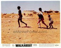 3k658 WALKABOUT 8x10 still '71 David Guptill leads Jenny Agutter & Luc Roeg in the Outback!