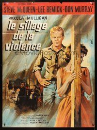 3m298 BABY THE RAIN MUST FALL French 1p '65 art of Steve McQueen & Lee Remick by Jean Mascii!