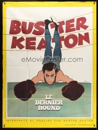3m303 BATTLING BUTLER French 1p R60s different art of Buster Keaton in boxing ring wearing gloves!