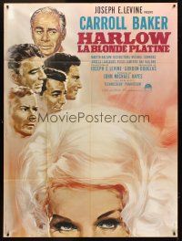 3m409 HARLOW French 1p '65 Carroll Baker in the title role, different Landi art!