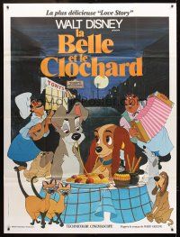 3m448 LADY & THE TRAMP French 1p R70s Walt Disney romantic canine dog classic cartoon!