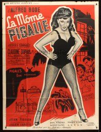 3m472 MAIDEN French 1p '55 La Mome Pigalle, great art of full-lenghth sexy Claudine Dupuis!