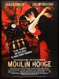 3m485 MOULIN ROUGE French 1p '01 great image of sexy Nicole Kidman & Ewan McGregor kissing!