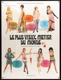 3m507 OLDEST PROFESSION teaser French 1p '68 art of Raquel Welch & 7 sexy co-stars by Yves Thos!