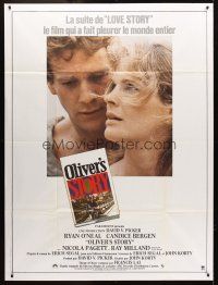 3m508 OLIVER'S STORY French 1p '78 romantic close-up of Ryan O'Neal & Candice Bergen!