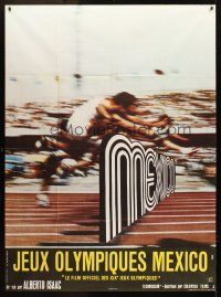 3m509 OLYMPICS IN MEXICO French 1p '69 Alberto Isaac's Olimpiada en Mexico, cool hurdling image!