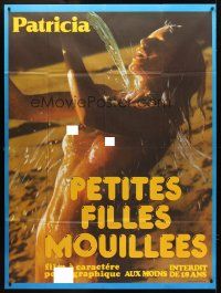 3m517 PETITES FILLES MOUILLEES French 1p '70s close up of sexy naked girl pouring water on herself!