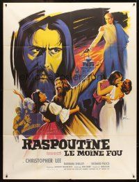 3m540 RASPUTIN THE MAD MONK French 1p '66 best different art of Christopher Lee by Boris Grinsson!