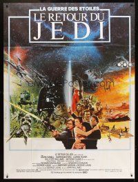 3m545 RETURN OF THE JEDI French 1p '83 George Lucas classic, different montage art by Michel Jouin