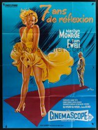 3m565 SEVEN YEAR ITCH French 1p R70s best art of Marilyn Monroe's skirt blowing by Boris Grinsson!
