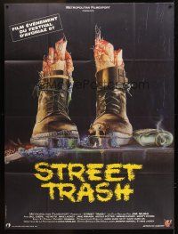 3m587 STREET TRASH French 1p '87 completely different gruesome artwork of severed feet in boots!