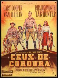 3m602 THEY CAME TO CORDURA French 1p '59 different art of Gary Cooper, Rita Hayworth & top cast!