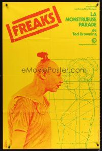 3m241 FREAKS French 31x47 R1977 Tod Browning, sideshow, image of Jenny Lee Snow, Reissuer art!