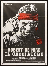 3m105 DEER HUNTER Italian 1p '79 directed by Michael Cimino, Robert De Niro with gun to his head!