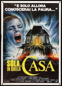 3m132 I, MADMAN Italian 1p '89 cool haunted house horror artwork by Renato Casaro!