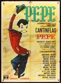 3m180 PEPE Italian 1p '61 cool art of Cantinflas, plus photos of 35 all-star cast members!