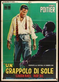 3m187 RAISIN IN THE SUN Italian 1p '61 completely different art of angry Sidney Poitier!