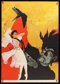 3m013 CRANE SONGS Russian 32x46 '59 wonderful art of ballerina & evil puppet master by Zelensky!