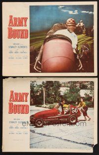 3p597 ARMY BOUND 2 LCs '52 wacky images of Stanley Clements, king of the speedways!