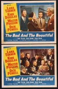 3p602 BAD & THE BEAUTIFUL 2 LCs '53 Lana Turner at dinner party surrounded by men in tuxes!