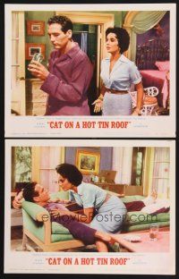 3p641 CAT ON A HOT TIN ROOF 2 LCs R66 Elizabeth Taylor as Maggie the Cat, Paul Newman!