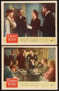 3p670 DEAR WIFE 2 LCs '50 William Holden, Joan Caulfield, the howl of your life!