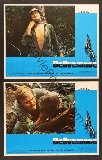 3p673 DELIVERANCE 2 LCs '72 Jon Voight tied to tree about to be brutalized, John Boorman classic!