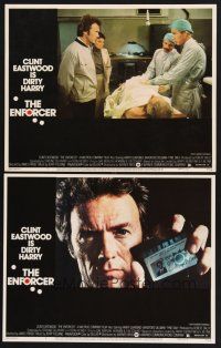 3p688 ENFORCER 2 LCs '76 images of Clint Eastwood as Dirty Harry w/badge & dead body!