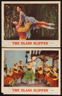 3p719 GLASS SLIPPER 2 LCs '55 pretty dancer Leslie Caron & Michael Wilding!