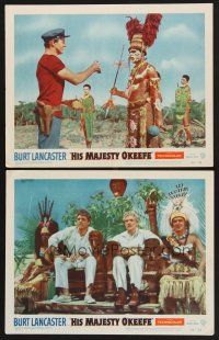 3p745 HIS MAJESTY O'KEEFE 2 LCs '54 great images of Burt Lancaster w/natives in Fiji!