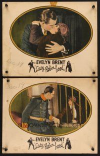 3p785 LADY ROBINHOOD 2 LCs '25 great image of Boris Karloff in uniform & hero Evelyn Brent!