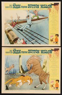 3p801 MAN FROM BUTTON WILLOW 2 LCs '64 voice of Dale Robertson in musical animated western cartoon!