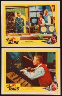 3p854 RED PLANET MARS 2 LCs '52 Peter Graves & sexy Andrea King try to save the world!