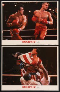 3p862 ROCKY IV 2 LCs '85 heavyweight champ Sylvester Stallone knocking out Dolph Lundgren!