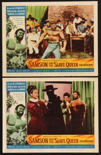 3p868 SAMSON & THE SLAVE QUEEN 2 LCs '64 Umberto Lenzi's Zorro contro Maciste, Sergio Ciani!