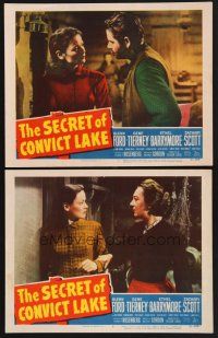 3p879 SECRET OF CONVICT LAKE 2 LCs '51 Ann Dvorak, Glenn Ford w/pretty Gene Tierney!