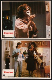 3p961 TOOTSIE 2 LCs '82 Dustin Hoffman in drag shaving & w/pretty Jessica Lange!