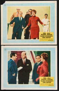 3p964 TORN CURTAIN 2 LCs '66 Julie Andrews & many shocked people, Alfred Hitchcock!