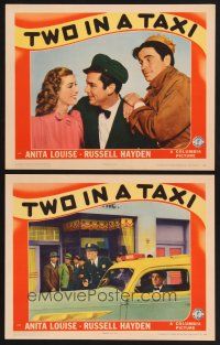 3p970 TWO IN A TAXI 2 LCs '41 Anita Louise & Russell Hayden, youthful romance, Noah Beery Jr!