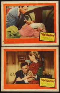 3p974 VAMPIRE 2 LCs '57 Coleen Gray, Kenneth Tobey, it claws, it drains blood!