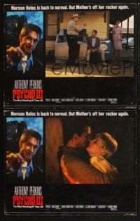 3p471 PSYCHO III 3 English LCs '86 Diana Scarwid, Anthony Perkins as Norman, horror sequel!