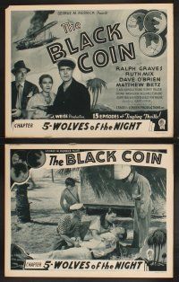 3p008 BLACK COIN 8 chapter 5 LCs '36 Ralph Graves, Ruth Mix, O'Brien, serial, Wolves of the Night!