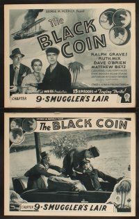 3p009 BLACK COIN 8 chapter 9 LCs '36 Ralph Graves, Ruth Mix, O'Brien, serial, Smuggler's Lair!