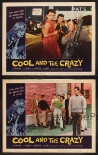 3p114 COOL & THE CRAZY 4 LCs '58 savage punks on binge of violence, Dick Bakalyan, classic '50s!