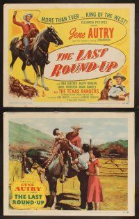 3p029 LAST ROUND-UP 8 LCs '47 great images of Gene Autry & his famous horse, Champion!