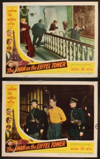 3p201 MAN ON THE EIFFEL TOWER 4 LCs R54 Charles Laughton & Franchot Tone in Paris!
