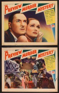 3p234 PREVIEW MURDER MYSTERY 4 LCs '36 Reginald Denny, pretty Frances Drake!