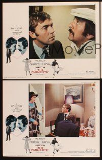 3p473 PUBLIC EYE 3 LCs '72 Mia Farrow & Topol in love, directed by Carol Reed!