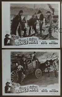 3p474 RANGE WAR 3 LCs R47 William Boyd as Hopalong Cassidy with gun drawn catches bad guys!